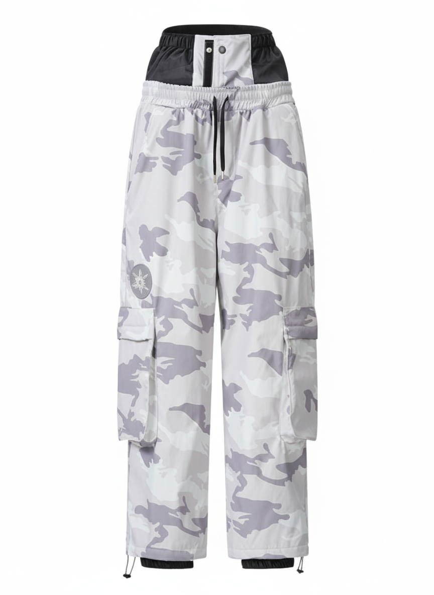 Pantalón Snowboard Cargo Camo Grey Oversize 20K